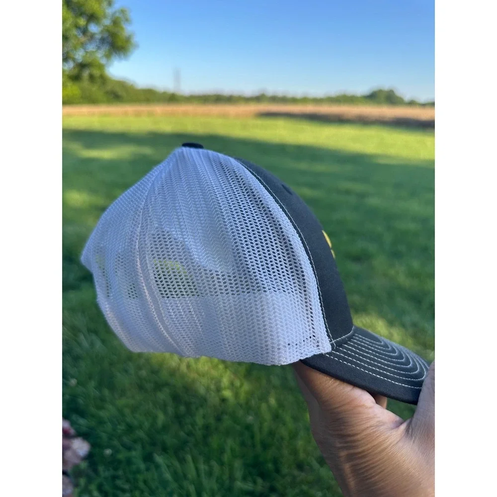Richardson Trucker fishing Hat Snapback Black Yellow Hummingbird Logo Mesh Cap